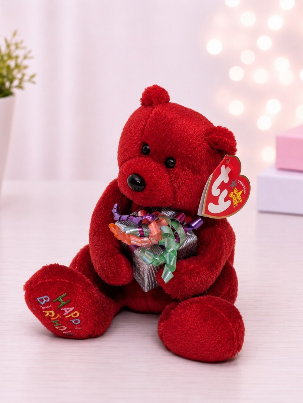 Ty Beanie Baby Happy Birthday Bear